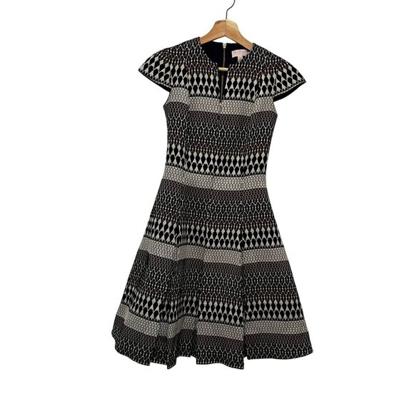 Ted Baker Glitty Metallic Jacquard Skater Mini Dress size 1 (US4) BNWT Women's - Picture 2 of 12